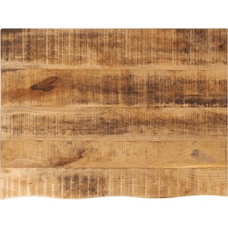Tischplatte 80x60x2,5 cm Baumkante Massivholz Raues Mangoholz