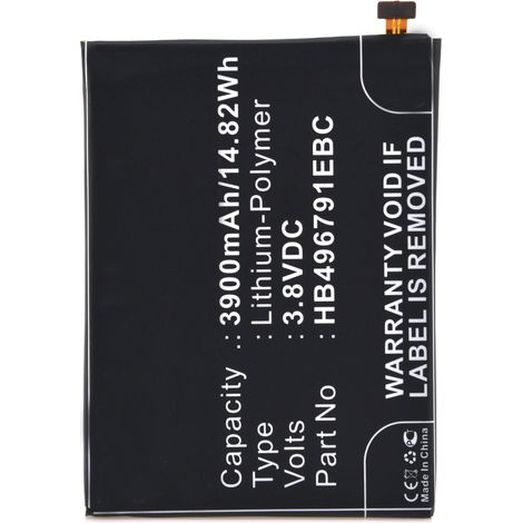 NX - Batterie téléphone, smartphone, GSM pour Huawei 3.8V 3900mAh - HB496791EBCHB496791 (1/3)