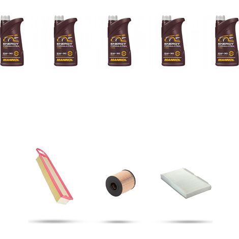 Kit tagliando 3 FILTRI e 5L OLIO compatibile con Citroen C4 II 1.4 Vti 70kw dal 2010 (1/4)