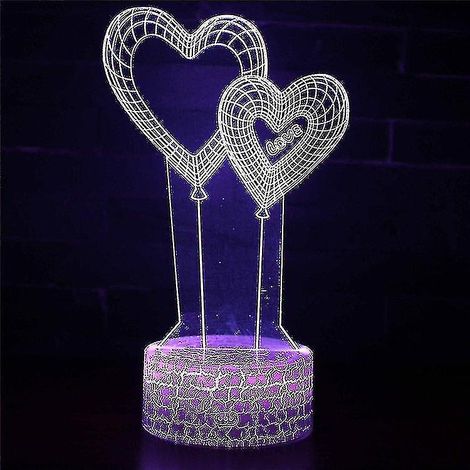 Lampe à illusion 3D, 7 couleurs à changement optique, lumière tactile, USB et télécommande, style Art Déco, pour une ambiance romantique (1/4)
