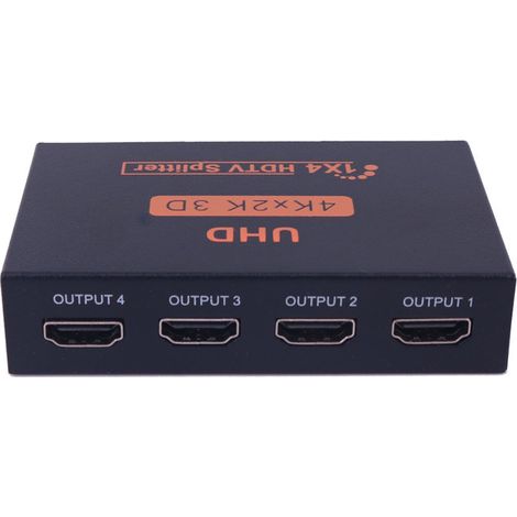 HDMI 1 to 4 Splitter, HDMI 1 to 4 Split Screen, 1 Input 4 Output, 4K High-Definition Splitter -- Unit + USB, Complete Set (1/3)