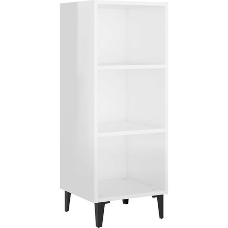 Aparador cómoda cómoda armario mueble organizador cocina salón brillante 34,5 x 32,5 x 90 cm madera contrachapada blanco 020030582