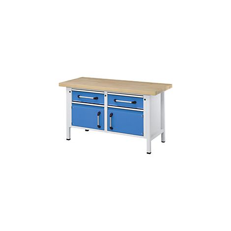 Banco de trabajo  bastidor modular  anchura 1500 mm  2 cajones
