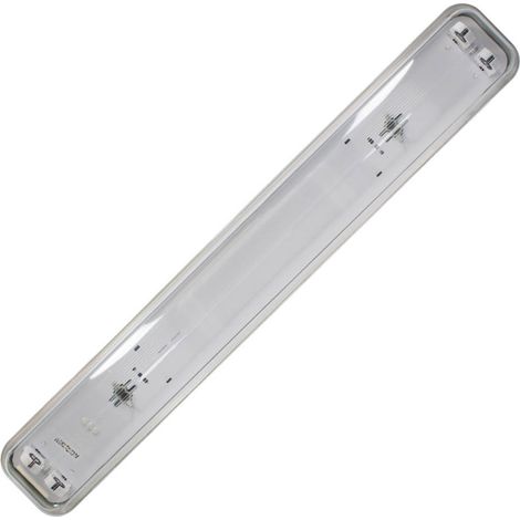 Schermo impermeabile per 2 tubi LED T8 da 60 cm