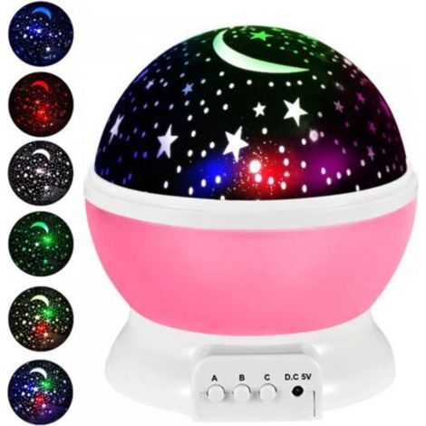 [NIEMALS VERWENDET] 360° drehbare Sternenprojektions-Nachtlampe für die Decke, 8 Farbmodi, Geschenk für Babys, Weihnachten, Geburtstag
