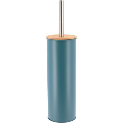 Brosse wc metal couvercle bambou - vert imperial - Tendance (1/3)