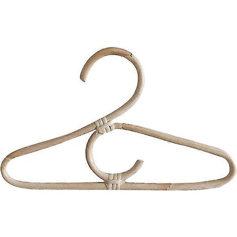 Lot de 3 cintres en rotin pour vêtements d'enfants, organisateur de vêtements, décoration pour chambre d'enfant, couleur bois (1/5)