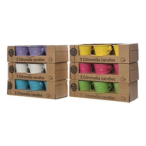 Pack aus 3 Zitronenölkerzen 45g ø5x6,5cm in assortierten Farben