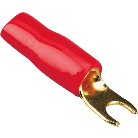 Vergoldeter Flachstecker 10 mm² 4,2 mm, rot