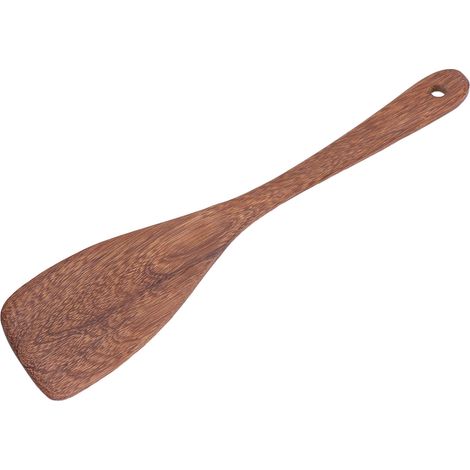 Spatule en Bois Naturel à Long Manche avec Trou Rond, Accessoire de Cuisine Montable au Mur (1/5)