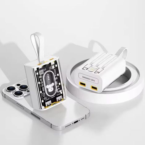 Trade Shop - Cargador Externo Portátil De Power Bank Con Carga Rápida De 20000 Mah Con Luz Led -