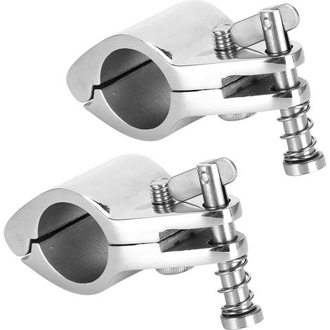 2 pièces de fixations articulées pour bimini de bateau, en acier inoxydable 316, style marin, pour rail de charnière (25 mm) (1/5)