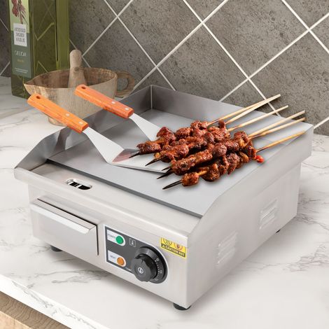 Commercial Kitchen Electric Countertop Griddle Flat Top BBQ Grill Hot Plate (1/5)