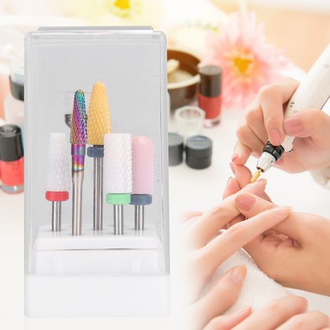 Set mit 7 Bohraufsätzen für elektrische Nagelfräser, professionelles Maniküre- und Pediküre-Zubehör (1/5)