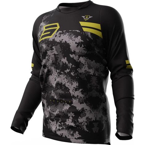 Maillot de motocross pour homme et femme, modèle Devo Army, couleur noir et doré, taille XS, résistant et confortable pour la pratique du moto-cross et enduro (1/2)