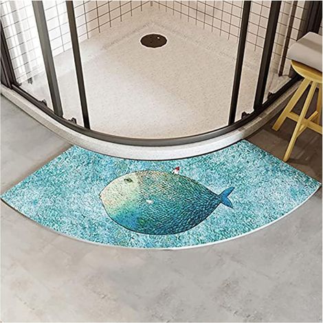 Tapis de bain incurvé de douche de lavable ab (1/4)