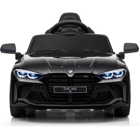 Voiture électrique BMW M4 sous sous licence pour enfants, avec télécommande, klaxon et phares, 108 x 69,5 x 51 cm, noire