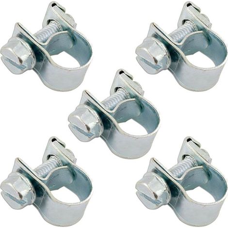 Lot de 5 colliers de serrage pour durites essence 6 à 8 mm – Acier inoxydable – Installation facile pour motoculture et réparation