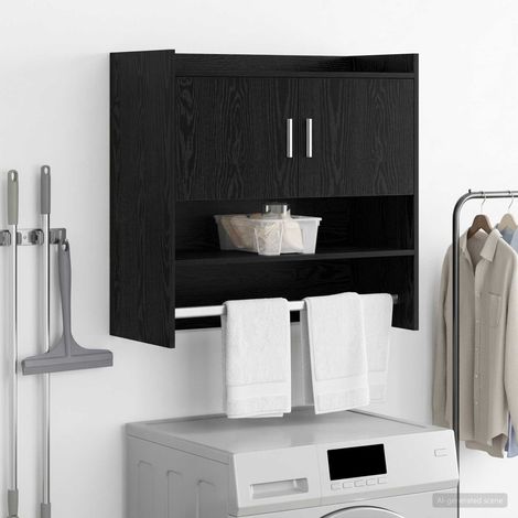 Étagère murale en bois d’ingénierie chêne noir 80 x 36 x 80 cm - PANGIVO (1/5)