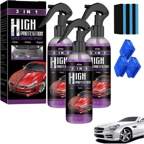 High Protection 3 en 1 Voiture, High Protection Quick Car Coating Spray Pour Carrosserie, Répare Facilement (3PCS) (1/4)