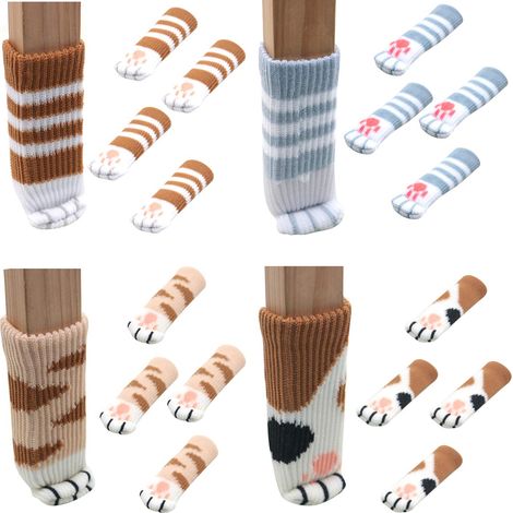 Protege Pied de Chaise 16 Pcs Pied de Chaise Protection Pied Chaise Anti-rayures, Anti-bruit, Chaussettes Meubles (1/5)