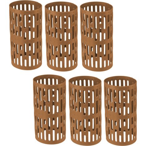 Lot de 2 kits de 3 Protections pour troncs d'arbres TreeSave Hauteur 20cm Longueur 33cm Marron