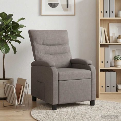 vidaXL Fauteuil inclinable Taupe Tissu (1/5)