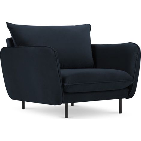 Fauteuil en velours bleu foncé (1/5)