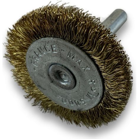 Brosse circulaire métallique sur tige Ø 38 mm Fil laiton souple - Quantité x 1 - Ø 38 mm - Ep. 8 mm - Laiton souple (1/5)