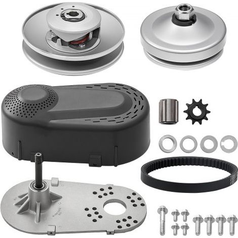 Embrague de Transmisión Compatible con Motores de 2-8 HP Kit de Embrague de Karting de Alta Resistencia 2000 RPM con Ruedas de Diseño Asimétrico y Correa de Goma Resistente, 320 x 170 x 230 mm (1/5)