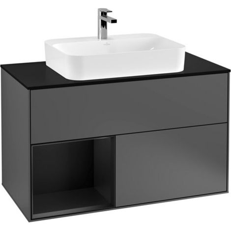 V&B Waschtischunterschrank Finion 100, Pl b m, Rg li bla m Lac, Anthrac. m (1/2)