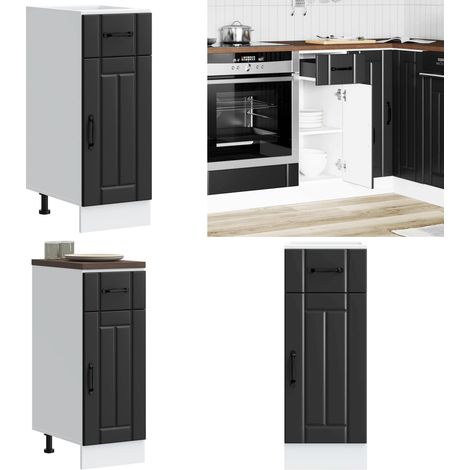 vidaXL Küchen-Unterschrank Lucca Schwarz Holzwerkstoff (1/5)
