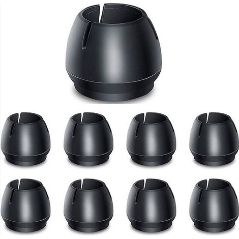 Patins en feutre pour pieds de chaise - Lot de 24 embouts antidérapants en silicone avec patins en feutre pour pieds de meubles (1/4)