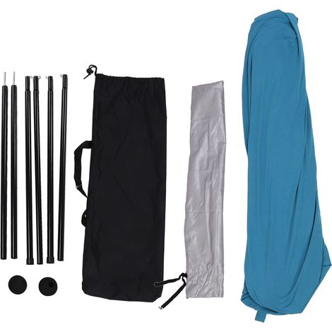 Tente de plage Camping abri solaire fibre de polyuréthane UPF50 auvent d'ombrage extérieur étanche avec sac de transport pour pêche pique-nique dans le jardin bleu 210x200x150cm/82.68x78.74x59.06in