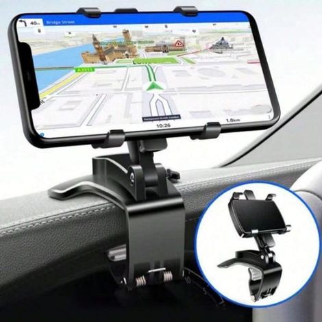 Soporte para teléfono móvil de coche con almohadilla de silicona giratoria de 360°, apto para el salpicadero. (1/5)
