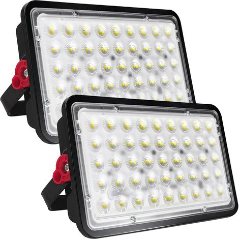 Projecteur LED, 10000LM Projecteur LED d'extérieur IP66 Projecteur LED d'extérieur étanche Projecteur blanc froid 6500K, 2 (1/5)