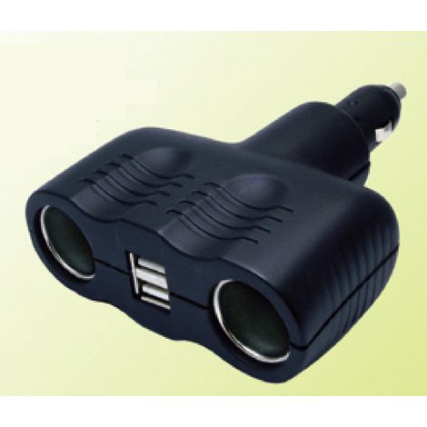 Adaptateur Allume-cigareUSB - 2x12V4A + 2x5V2A - Noir