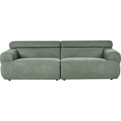 Sofá de 3 plazas tapizado de tela reposabrazos reposacabezas estilo moderno verde Hovden