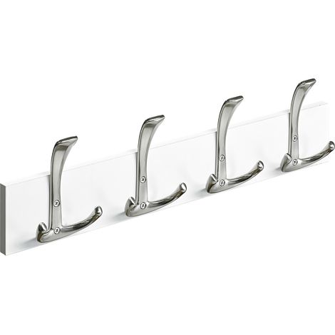 Hettich Garderobenleiste 4 Haken Holz 50 x 13,5 x 5,3 cm weiß Garderobenhaken
