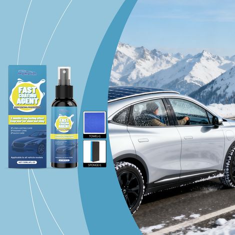 Car coating spray for cleaning, stain removal, restoration, maintenance, and gloss enhancement – Daily car care – 120ml1, sponge1, towel1 -- BIEMMEDUE (1/5)