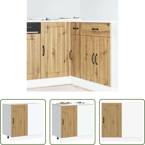 vidaXL Holzwerkstoff - Küchenunterschrank Lucca Artisan-Eiche Holzwerkstoff (1/5)