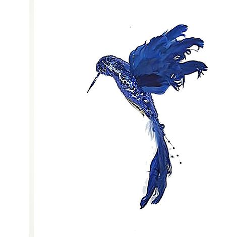 Colibri in blu decorazioni addobbi per albero di natale negozi vetrine casa cm 23 (1/5)