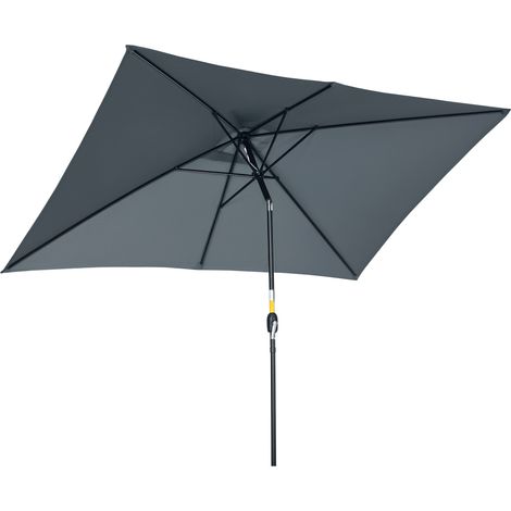 Parasol rectangulaire inclinable 3x2 m aluminium, conception soignée (1/5)