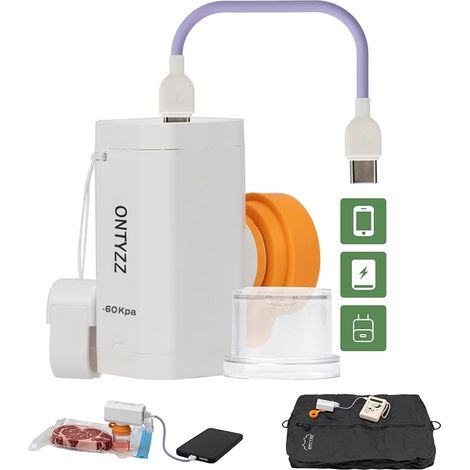 Vacuum Bag Vacuum Pump Cordless Electric Vacuum Bag Pump for Travel Vacuum Bags (1/5)