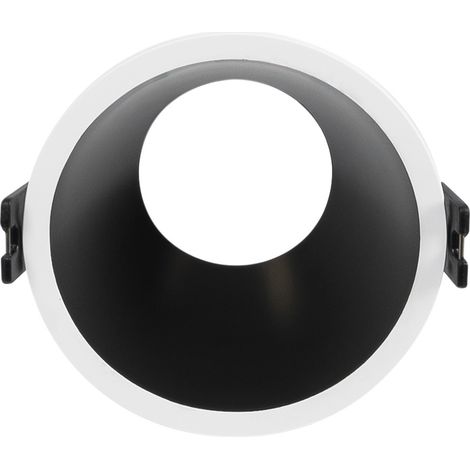 Collerette spot encastrable rond - Faible UGR - Découpe Ø85mm - Blanc - Noir
