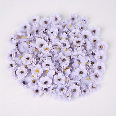 20 mini têtes de marguerites multicolores de 3 cm, en soie artificielle, pour décoration de mariage, décoration intérieure, couronnes de Noël et scrapbooking.violet (1/5)