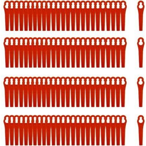 200pcs Lames en Plastique Coupe,Lames en Plastique de Rechange,Lames de Tondeuse en Plastique,Coupe-bordure en Plastique,Pelouse Tondeuse Accessoires pour Jardin (rouge) (1/5)