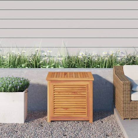 Boîte de rangement de jardin et sac 60x50x58 bois massif teck