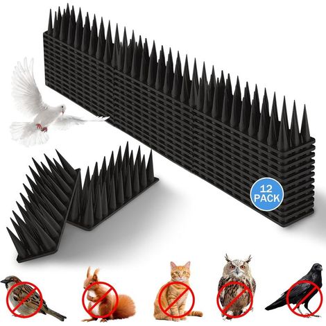 – Packung mit 12 Vogelabwehrspitzen, 45 x 4,5 cm – Strapazierfähiger Kunststoff – Schutz vor Vögeln und anderen Tieren – Einfache Montage (1/5)