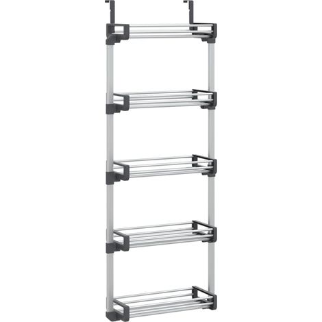 Door Organiser with 5 Shelves 52x20x135 cm Aluminium vidaXL
